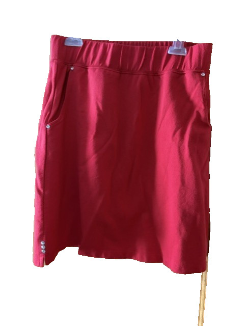 Quacker Factory Terry Zip Vest & Skort Set Red Sz XXS image 5