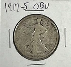 1917-S Obverse Mint Mark Walking Liberty Half Dollar : Very Good   VG