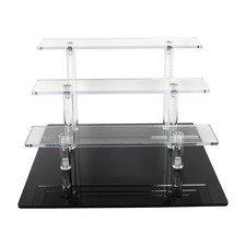ELEGANTLIFE Acrylic Display Riser Stand   4 Tier Clear Shelf for Transparent