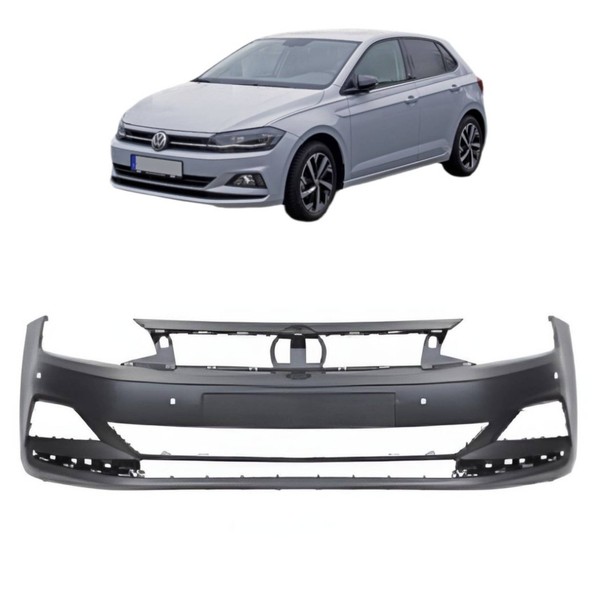 StoßStange Vorne FüR Vw Polo Aw 2017-2021 Grundiert 6X Pdc StoßFäNger-image