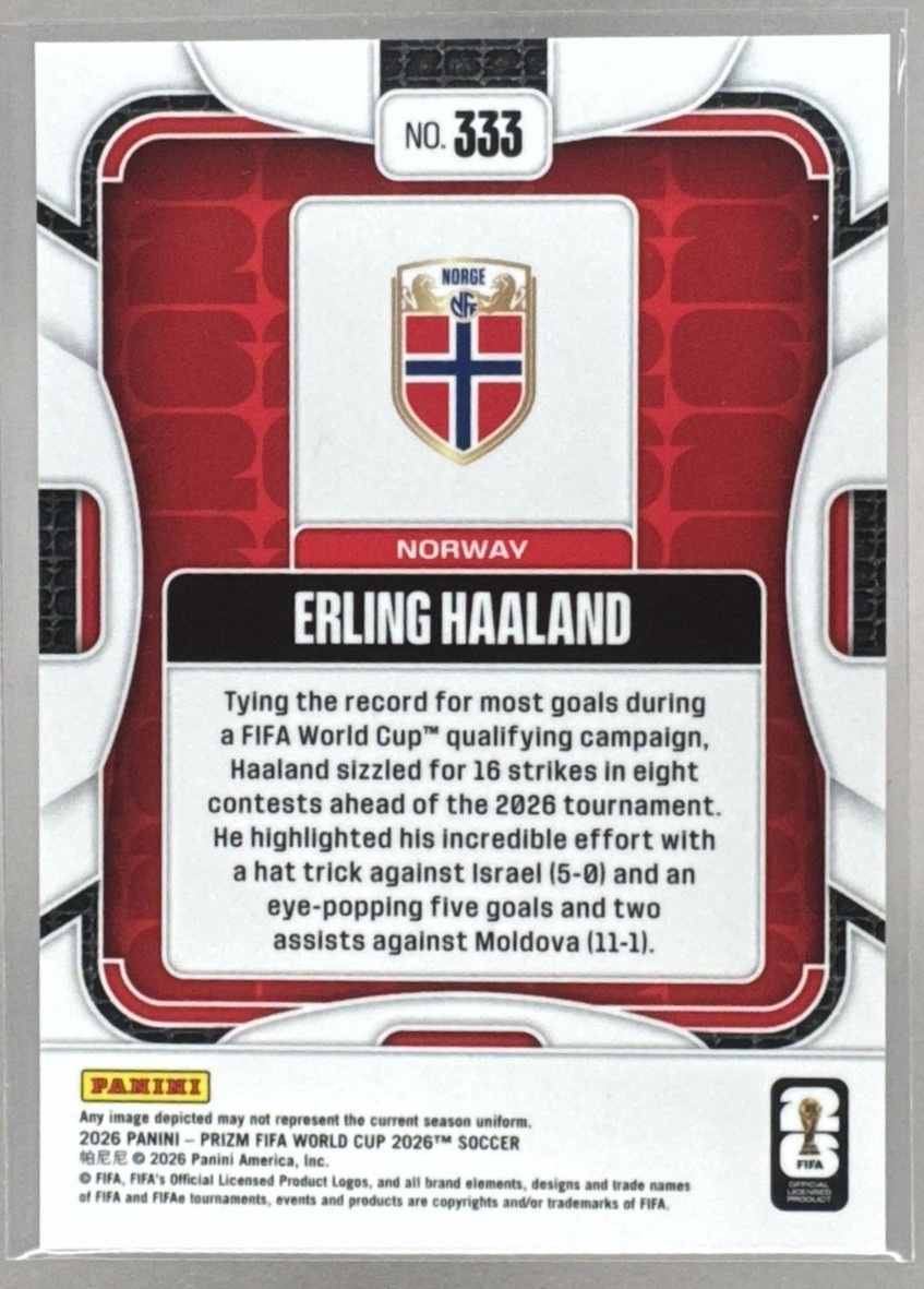 Erling Haaland 2026 Panini Prizm World Cup #333 view 2