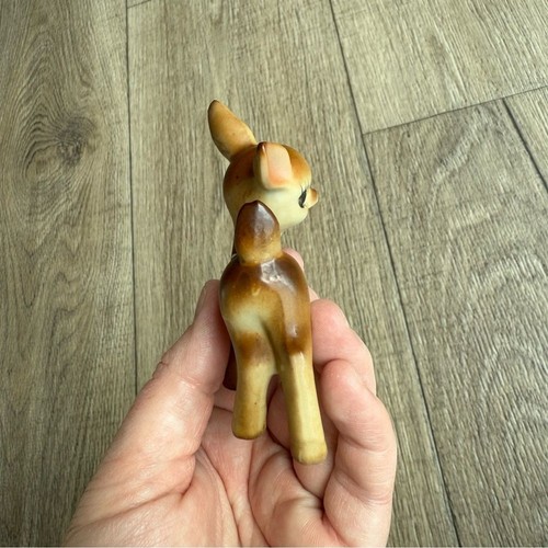 Vintage 60s ceramic baby deer fawn hand painted Japan figurine MCM mid century - Picture 6 of 8