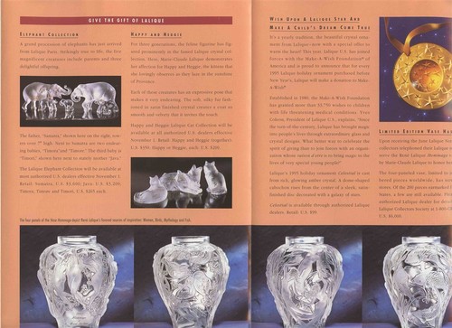 Lalique Notebook October 1995 Issue Sale Sothebys Flacon Vase Hommage Elephant - Picture 2 of 3