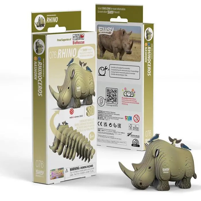 Eugy Mehrfarbig 3D Bastelset Nashorn - Bild 4