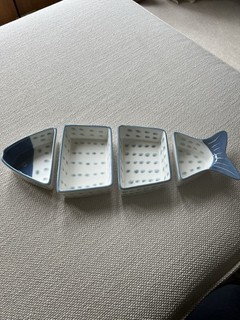 Beautiful LAURA ASHLEY 4 Part Dipping Set In Shape Of A Fish