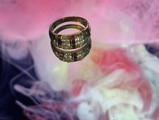 Beautiful 14ct Gold -Sapphire, Emerald,  Diamond , Ruby Ring- Size N