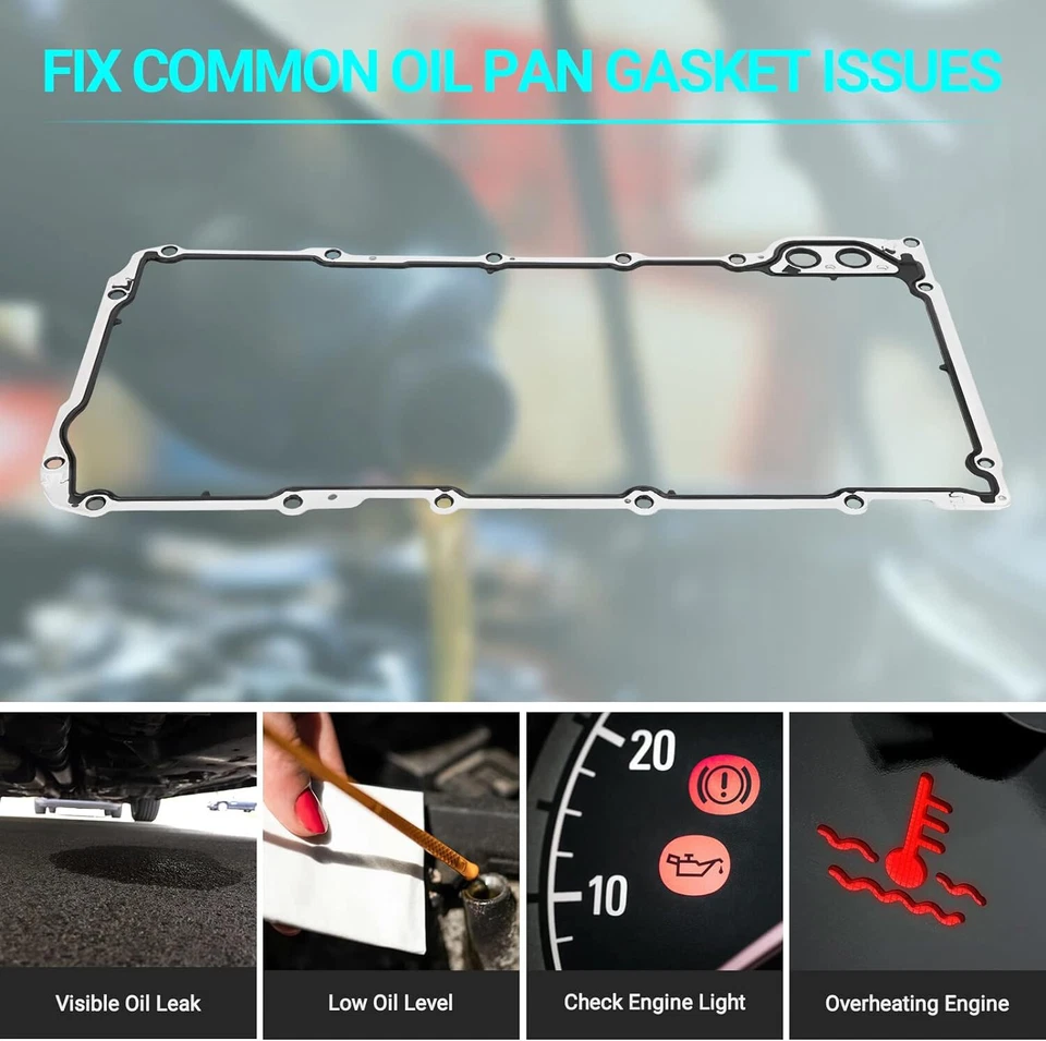 Junta de cárter de aceite y sello principal trasero del motor para Chevy GMC Cadillac 4.8 5.3 5.7 6.0L Foto 3 de 4