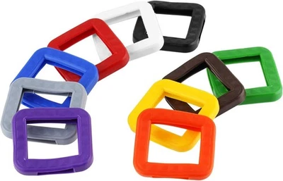 BESUCHE DEN VAN DEN HEUVEL-STORE 10 Kunststoff Schlüsselkennringe | Schlüsselkappen für eckige Schlüssel zur Sch
