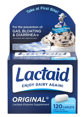 Lactaid Original Lactase Enzyme Supplement 120 Caplets Dairy Support
