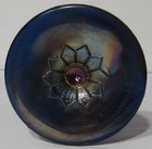 St. Clair "Rose in Snow" Highly Iridized Carnival Blue Goblet, 1968-1970, GREAT! — photo 9