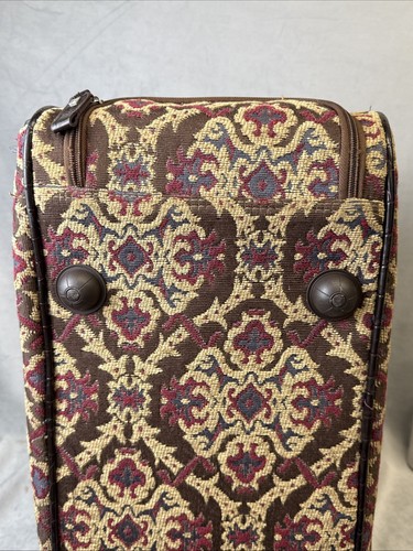 Liz Claiborne Tapestry Travel Bag Weekender Carry-on Luggage Pull Wheels Vintage - 第 7/19 張圖片