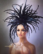 Kentucky Derby Hat Fascinator Wild Black Feather Royal Ascot Hat Breeders Cup