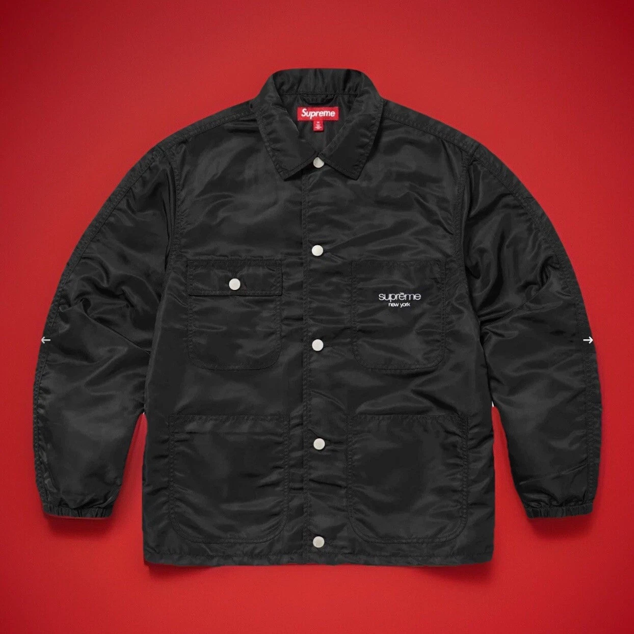 Manteau de corvée Supreme en nylon   Noir   Petit
