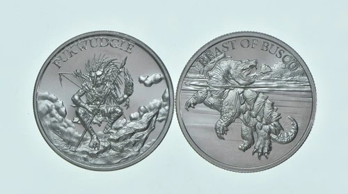 Lot 2 1 Oz Silver Rounds Pukwudgie - Beast Of Busco *068