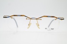 Vintage Brille MGM G20 Gold Blau Schwarz Halb...