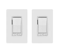2-Pack Dimmer Light Switch Single Pole or 3-Way for LED UL Listed *New Model