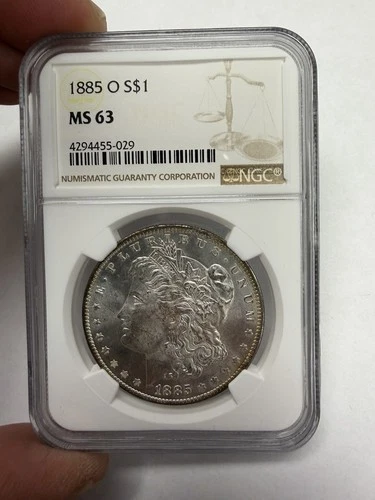 1885-O S$1 MS 63 NGC Morgan  Silver Dollar  New Orleans Mint .9 Silver Graded