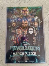 AEW Revolution 2021 Signed Event Poster 12x18 Auto Cody MJF Omega Jericho Mox