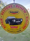 Vintage Porcelain Rislone Restore Repair Renew Dealer Metal Gas & Oil Sign