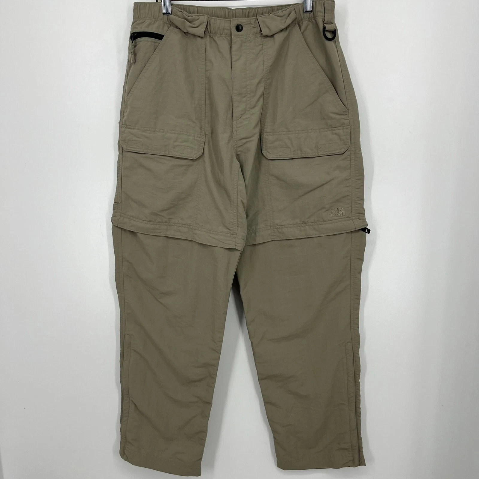The North Face Cargo Pants Men's L Beige Convertible Zip Hiking Outdoors