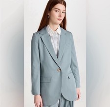 Madewell Women The Larsen Blazer In Drapeweave Color Overcast Size XS NWT