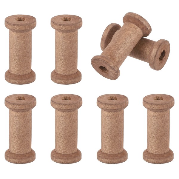8Pcs Holzspulen FüR Basteln, 1.57In Leere Garnspulen, Braun-image