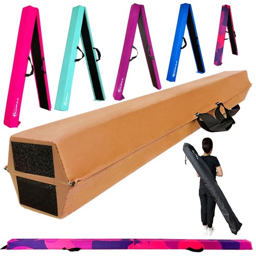 6 FT / 8 FT / 9 FT Folding Gymnastics Beam Foam Balance Floor Beam - Extra Fi...