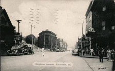 Rochester,PA Brighton Avenue 1937 Beaver County Dexter Press Inc. Linen Postcard
