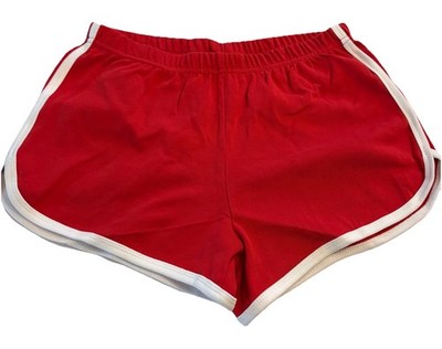 American Apparel Women s Interlock Running Shorts - Red with White Trim (L)