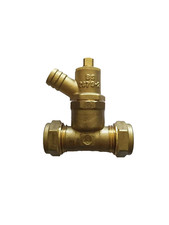 15mm x 15mm x1/2" Threaded centre compression tee with drain off