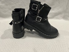Wonder Nation Girls Black Boots Size 2Y