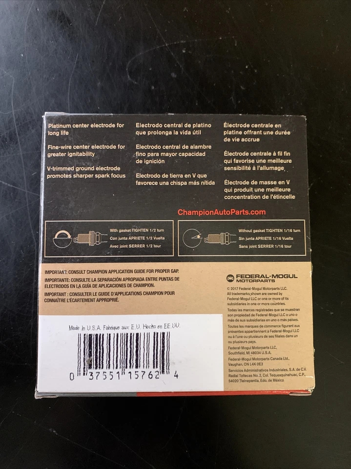 Juego de 4 bujías Champion Platinum Power 3232 TE10PMC5 Foto 3 de 4