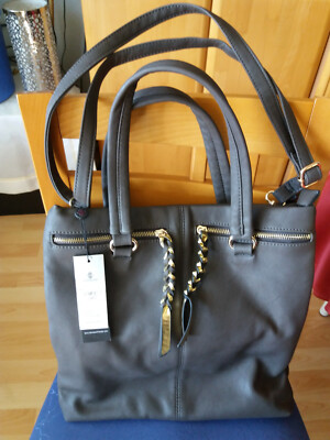 Damen Handtasche, grau, elegant, Neuwertig, unbenutzt, Herisson Firenze, 