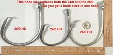 2 pcs 26/0 hi carbon inline circle hooks 