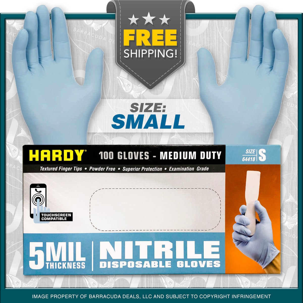 5MIL INDUSTRIAL NITRILE DISPOSABLE GLOVES Powder-Free 100