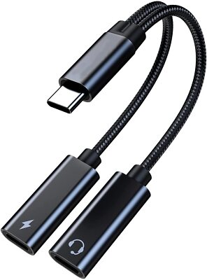 USB C Splitter Dual USB C Headphones and Charger Adapter with PD 60W Fast Ch