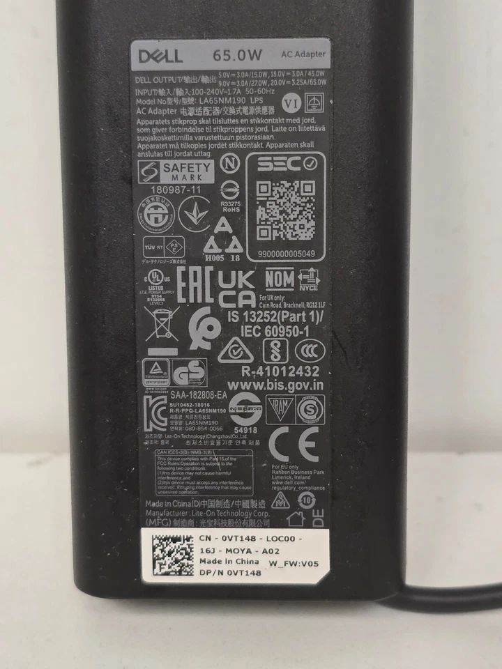 GENUINE OEM DELL 65W USB-C CHARGER  AC ADAPTER  (LA65NM190) - Image 2 of 3
