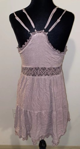 Sea Gypsies Medium Women’s V-Neck Puce Color Short Dress - Picture 10 of 15