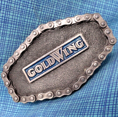 Goldwing Promo Belt Buckle Chain Motorcycle Biker Vtg 70s TGABC .TAZ112