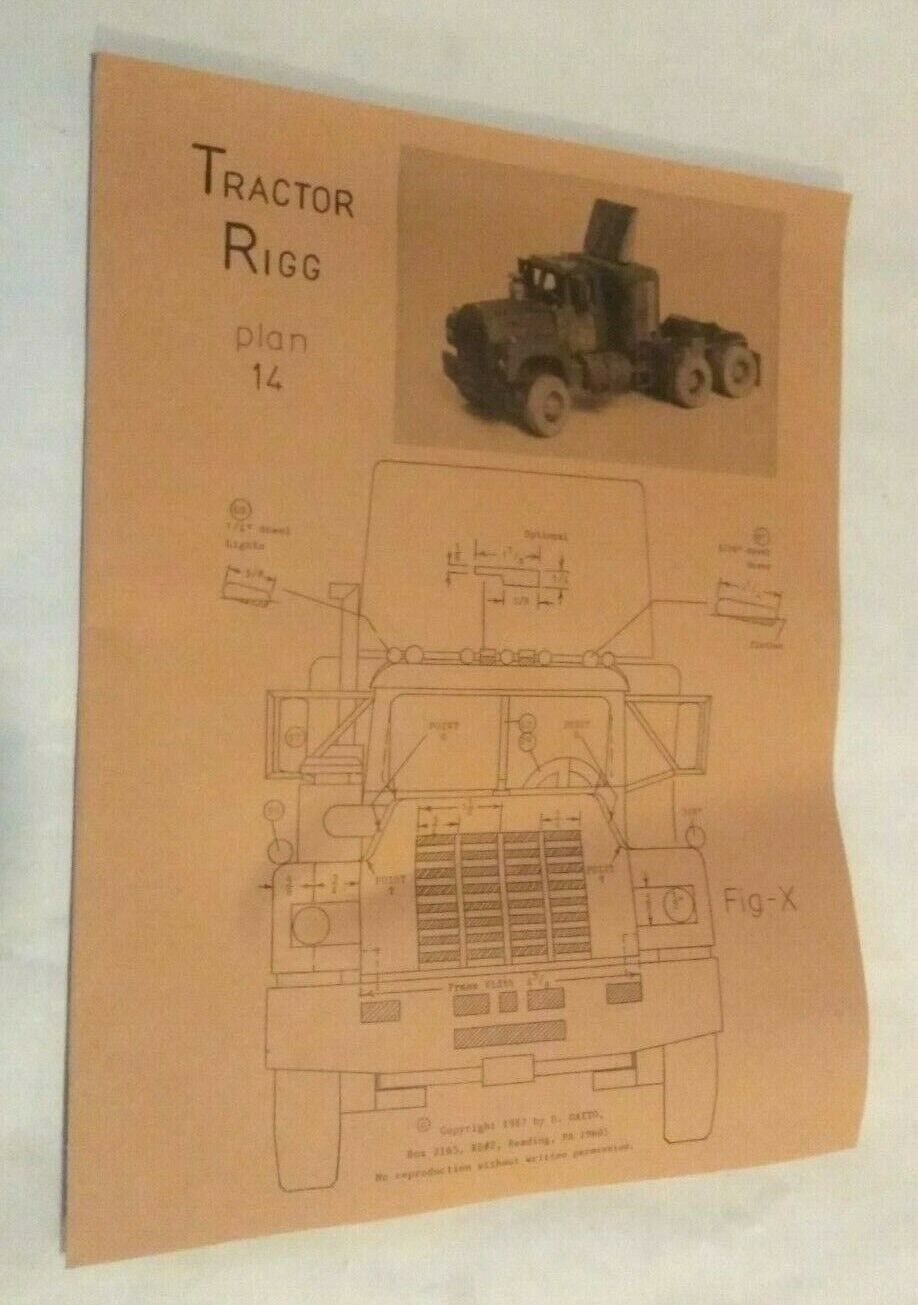 Mail order Set Of Tractor Rigg Plans To Model wood compatible in Build wit Opening large release sale