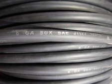 6 AWG SGX BLACK AUTOMOTIVE WIRE - HIGH TEMP - MADE IN USA - 25 FEET