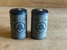 Union Carbide Bell System Battery Lot Dry Cell KS 14711 Type D Vtg Dead USA