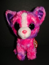 NWT TY Beanie Boos 6" DAKOTA Dog Chihuahua Pink Purple Justice Exclusive NEW