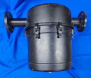 2-GALLON INLINE OIL-BATH AIR CLEANER 1-1/2" FLANGED ENDS 4-1/2" DIAMETER 4-HOLE