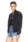 Unravel Destroyed Twill Bomber Jacket Black 36 S-M — photo 3