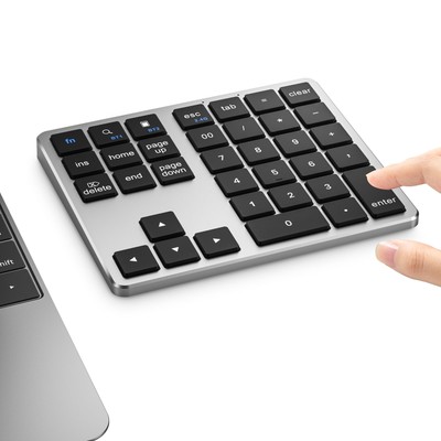 Bluetooth Number Pad and 2.4 Wireless Numeric Keypad Numpad 26 Keys Dual Mode...