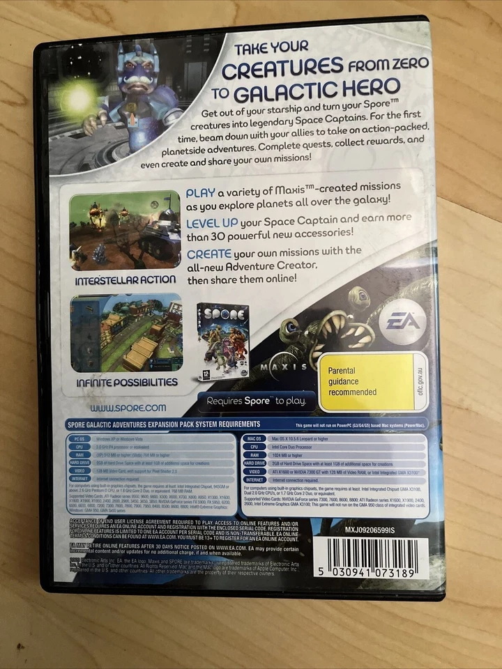 Spore: Galactic Adventures Expansion Pack for PC / Mac + Manual - Image 3 of 4
