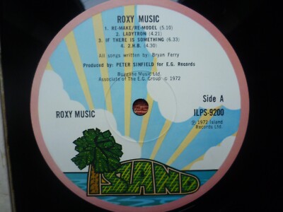 ROXY MUSIC - SELF TITLED ( LP UK Island Pink Rim Original Matrix