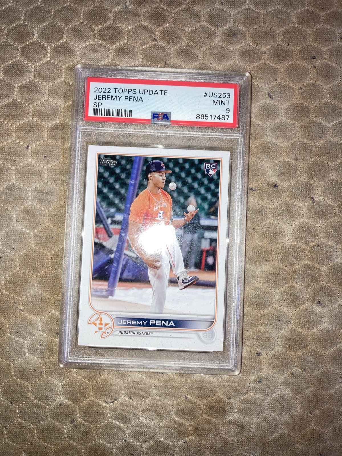 Jeremy Pena 2022 Topps Update Image Variation SP RC Astros #US253 PSA 9 Mint