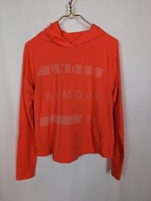 Under Armour Orange Hooded Performance Top Thin Lightweight Lightweight Womens S